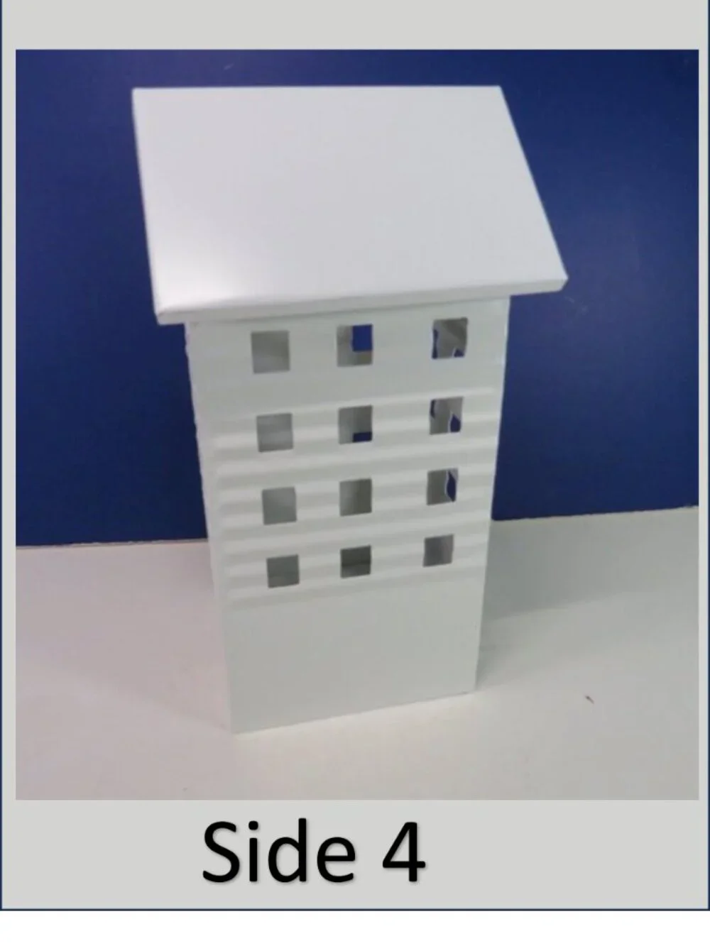 White Metal House Luminary Corrugated Metal Candle Holder Farmhouse Decor